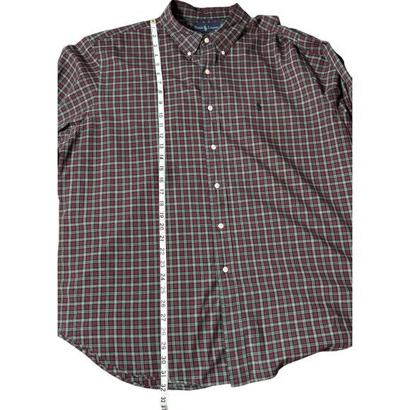 Ralph Lauren casual Mens Red & Green Plaid Button-Down Shirt Size XXL preppy - Picture 6 of 10
